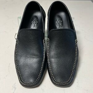 Salvatore Ferragamo Black Leather Loafers Size 9 D Pebbled Leather used